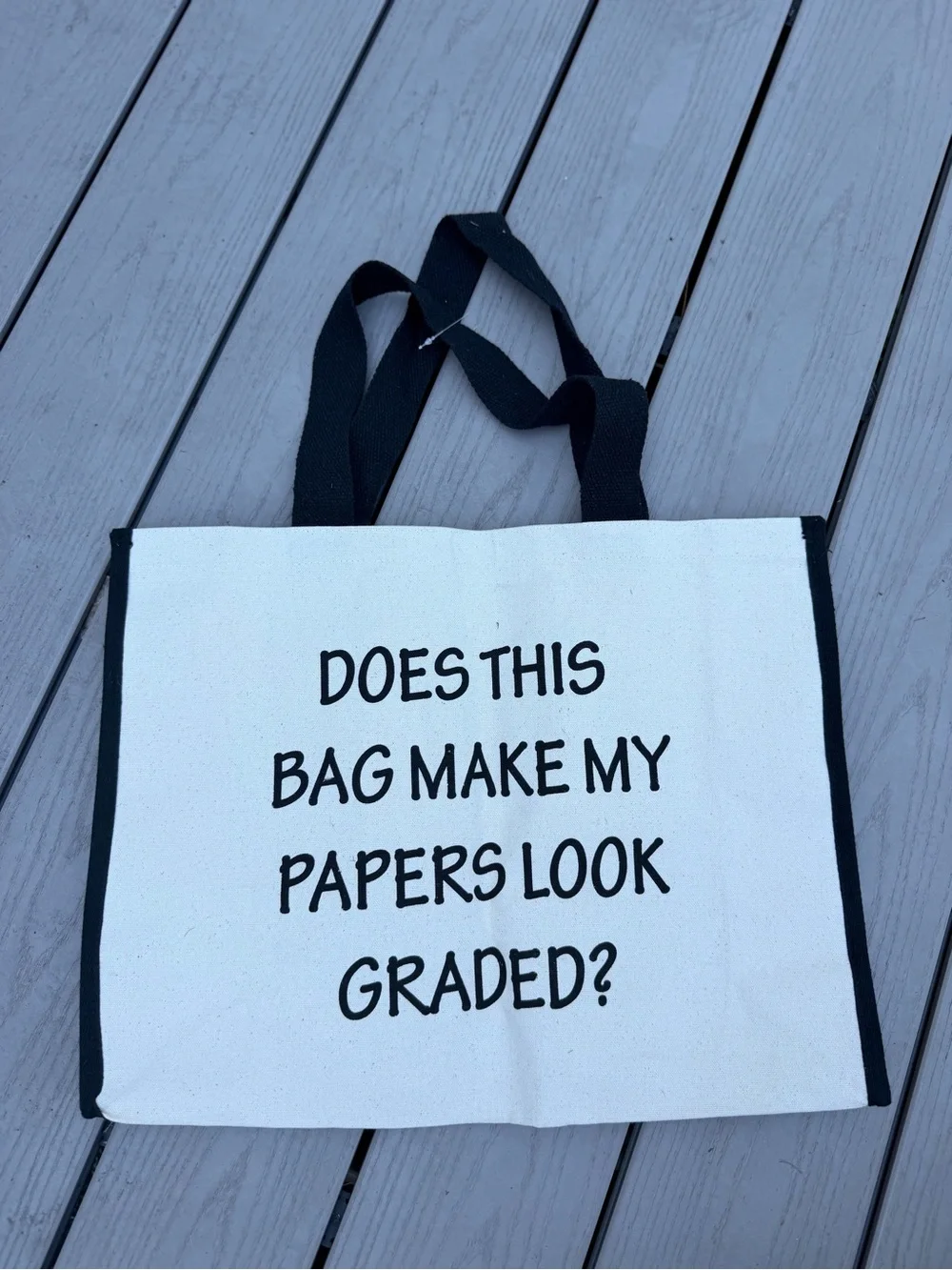 Funny Teacher Canvas Tote Bag Graded Papers Slogan Gift